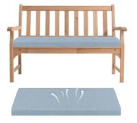 Generisch Cojín para banco, cojín extraíble para banco, con suela antideslizante y correas para interior y exterior, para alféizar de ventana, sofá, banco, cojín para asiento de jardín, azul claro