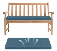 Generisch Cojín para banco, cojín extraíble para banco, con suela antideslizante y correas para interior y exterior, para alféizar de ventana, sofá, banco, cojín para asiento de jardín, color azul
