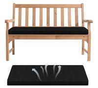 Generisch Cojín para banco, cojín extraíble para banco, con suela antideslizante y correas para interior y exterior, para alféizar de ventana, sofá, banco, cojín para asiento de jardín, negro, 120 x