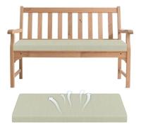 Generisch Cojín para banco, cojín extraíble para banco, con suela antideslizante y correas para interior y exterior, para alféizar de ventana, sofá, banco, cojín de asiento, beige, 130 x 45 x 5 cm