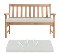 Generisch Cojín para banco, cojín extraíble para bancos, con suela antideslizante y correas para interior y exterior, para alféizar de ventana, sofá, banco, cojín para asiento de jardín, blanco, 150 x