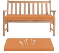 Generisch Cojín para banco, cojín extraíble para bancos, con suela antideslizante y correas para interior y exterior, para alféizar de ventana, sofá, banco, color naranja, 150 x 55 x 5 cm