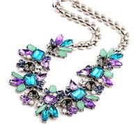 Generisch Colgante de cadena de flores de estrás colorida, collar como regalo cable adaptador colgante, Aleación, Sin gemas