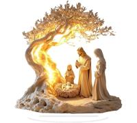 Generisch Colgante de decoración de escritorio acrílico para Jesús Árbol de la Vida y Estatua del Recién Nacido - Decoración de la habitación del hogar y del bebé
