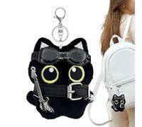 Generisch Colgante de gato con forma de monedero, 11,9 cm, bonita y divertida decoración, colgante de felpa de gato para mujeres, colección de tote, decoración de cumpleaños, vacaciones, adolescentes