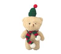 Generisch Colgante de peluche | Oso suave coleccionable joyas | Colgante de monedero con una bufanda y un sombrero, para niños, adultos, niñas, cumpleaños, graduación, vacaciones, marrón, Siehe