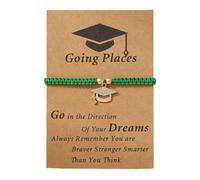 Generisch Colgante de sombrero de doctorado, pulsera trenzada, diseño de graduación, tarjeta de bendición, pulsera para mujer, cierre magnético, A, Metal, No es una piedra preciosa