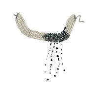 Generisch Colgante eléctrico gótico Bloody Pearl Necklace Jewelry Multilayer Red Blood Tassel Chains Dripping Pearls Creative Accessories Collar Pastel, Plástico, Sin gemas