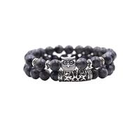 Generisch Colgante para hacer joyas, piedra volcánica, bolígrafo rojo E, pulsera versátil para parejas, pulsera de cuero individual, talla única, Acrílico, No es una piedra preciosa