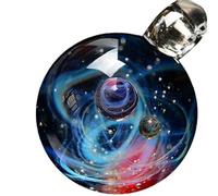 Generisch - Collar - 2,2 cm de bola de cristal con colgante de estrella, collar de cielo estrellado cósmico | Colgante celestial de ensueño para San Valentín, cumpleaños, amantes del espacio, mejor