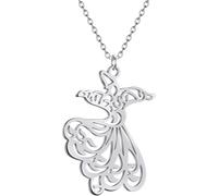 Generisch Collar con colgante de danza sufí, para mujer, collar de derviche, joyería árabe musulmana, regalo de Ramadán