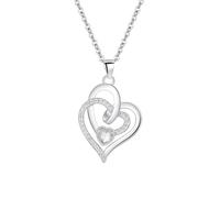 Generisch Collar con colgante de piedra natal para mujeres, aniversario, cumpleaños, para mujeres, madres y niñas, con texto en inglés "Your Love Forever", Metal, Sin piedra preciosa