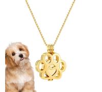Generisch - Collar de cenizas con forma de huellas de gato conmemorativo | Collar de ceniza de ceniza para hombres y mujeres, regalo de condolencia, collar para cenizas, Siehe Beschreibung, Acero