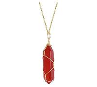 Generisch Collar de cristal de cornalina para mujeresplata redonda cornalina 10mm collares colgantes colgantes colgantes luminosos, Plástico, Sin gemas