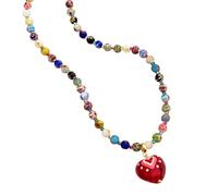 Generisch Collar de grueso con colgante de corazón de amor, collar con colgante en forma de corazón, gargantilla con colgante para mujeres y novias, Siehe Beschreibung, Ver descripción, Ver