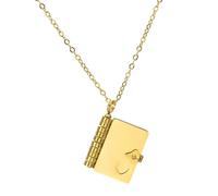 Generisch Collar de libro de capítulos más hermoso, multicapa, con bisagras, collar personalizado, 1, Acero inoxidable, No es una piedra preciosa