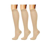 Generisch Color Stripe Winter Socken Classic 3 TN für Frauen paaren Sich mit den dünnen BaumwollFrühlingssocken (Nude, One Size)
