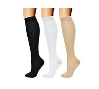Generisch Color Stripe Winter Socken Classic 3 TN für Frauen paaren Sich mit den dünnen BaumwollFrühlingssocken (Black,White,Nude, One Size)