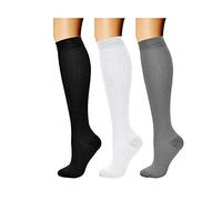 Generisch Color Stripe Winter Socken Classic 3 TN für Frauen paaren Sich mit den dünnen BaumwollFrühlingssocken (Black,White,Gray, One Size)