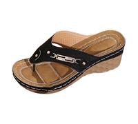 Generisch Comercio en el extranjero tallas grandes/Novedades de verano Sandalias de dedo del dedo del pie sandalias casuales de playa Estilo europeo Chanclas de tacón sandalias geniales, Negro , 41