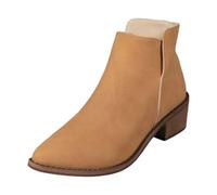 Generisch Comercio Exterior Botas Cortas Invierno Color Sólido Cien Con Talón Grueso No Cansado Pies Botas Zapatos De Las Mujeres, amarillo, 38 EU