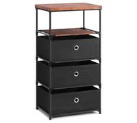Generisch Commode à 3 Tiroirs en Tissu - Tour de Rangement Pratique Pour Chambre, Dortoir ou Entrée (Noir)