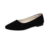 Generisch Cómodas bailarinas para mujer con puntera cuadrada para momentos relajados del día a día, elegantes actividades de ocio en un elegante diseño slip-on, Negro , 41 EU