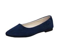 Generisch Cómodas bailarinas para mujer con puntera cuadrada para momentos relajados del día a día, elegantes actividades de ocio en un elegante diseño slip-on, marine, 41 EU