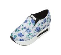 Generisch Cómodas zapatillas de plataforma con suela y estampado floral para una vida diaria óptima, azul, 41 EU