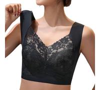 Generisch Cómodo sujetador de talla grande para comodidad diaria y actividades de ocio con instrucciones de tamaño prácticas, Negro , M