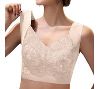 Generisch Cómodo sujetador de talla grande para comodidad diaria y actividades de ocio con instrucciones de tamaño prácticas, amarillo claro, L