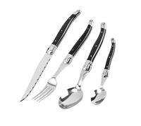 Generisch Compatible con 4-24 Uds. De vajilla, cubiertos, cuchillos for carne de acero inoxidable, tenedores for cena y cuchara, cucharadita(2pcs BLACK)