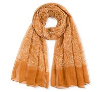 Generisch Con lazo de gasa evita la bufanda de las mujeres tomar el sol bufanda de anacardo grande estampado París Cape Chal de las señoras Bufandas (amarillo, talla única)