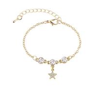Generisch Con Luna Para Joyería Esterlina Pulsera con Dijes de Corazón Delicado Regalo para Mujer, Novia, Hermana, Cumpleaños, Día de la Madre, Navidad Junco 4 Pulsera Mm Anillos, talla única