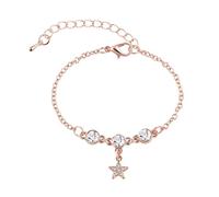 Generisch Con Luna Para Joyería Esterlina Pulsera con Dijes de Corazón Delicado Regalo para Mujer, Novia, Hermana, Cumpleaños, Día de la Madre, Navidad Junco 4 Pulsera Mm Anillos, talla única