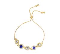 Generisch Con perlas de plata Mm Anillos Pulsera de pétalo completo Pulsera Estrella Rhinestone Pulsera Ajuste Pulseras para Mujer Perlas Mensaje Mensajes Anillos (Gold, One Size)