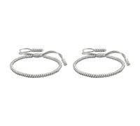 Generisch Con Rodonita Amante Joyería Adjustable Woven Rope Knot Pulseras para Hombre Mujer Para Regalo Inoxidable Pulseras Y Anillos, One Size*2, Nankan Wire