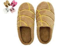 Generisch Concha Pantuflas para mujer, pantuflas concha mexico Bread Slippers with Memory Foam and Plush Lining Cute House Slipper, marrón, 38/39 EU Ancho