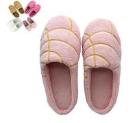 Generisch Concha Pantuflas para mujer, pantuflas concha mexico Bread Slippers with Memory Foam and Plush Lining Cute House Slipper, rosa, 44/45 EU Ancho