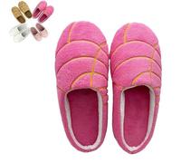 Generisch Concha Pantuflas para mujer, pantuflas concha mexico Bread Slippers with Memory Foam and Plush Lining Cute House Slipper, Rosa, 36/37 EU Ancho