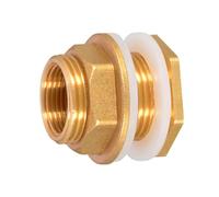 Generisch Conector de cobre para tanque de agua, conector de depósito de agua, conector giratorio de latón con llave única, conector de tuerca, adaptador de tanque de mamparo