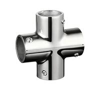 Generisch Conector de tubo de | acero inoxidable 4 vías, pasamanos para barandilla - para muelle, , construcción de plantas, exteriores, barcos, yates, sistemas de barandilla