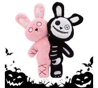 Generisch Conejo de cráneo de Halloween, 28 cm de peluche, de dos cabezas, con temática oscura, cráneo de peluche para decoración de Halloween, Pascua, Navidad, sofá, dormitorio, regalo de cumpleaños