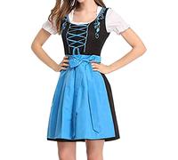 Generisch Conjunto completo de tirolesa para mujer, color verde, falda tirolesa, falda tradicional mediana, color negro, exclusivo diseñador Oktoberfest, ocasiones especiales, delantal tirolesa