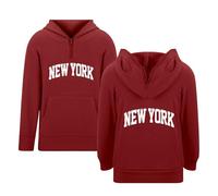 Generisch Conjunto de bebé con capucha y sudaderas con estampado de letras, sudadera con cremallera con bolsillos para actividades de ocio en la escuela al aire libre, suéter fresco bajo 5, rojo, 5-6