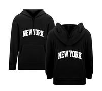 Generisch Conjunto de bebé con capucha y sudaderas con estampado de letras, sudadera con cremallera con bolsillos para actividades de ocio en la escuela al aire libre, suéter fresco bajo 5, Negro , 3