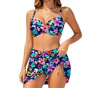 Generisch Conjunto de bikini para mujer, cintura alta, traje de baño de dos piezas, cuello en V, parte superior con parte inferior de bikini, estampado moderno, traje de baño deportivo, traje de baño