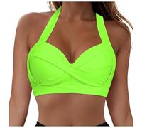 Generisch Conjunto de bikini para mujer con aros Top Cobertura completa Diseño Push Up para playa piscina, verde, M