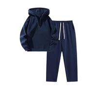 Generisch Conjunto de chándal para mujer, holgado, monocolor, chándal deportivo, ropa de dos piezas, ropa activa, entrenamiento, camiseta de manga larga, sudadera con media cremallera y pantalones