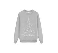 Generisch Conjunto de cuello redondo de manga larga con estampado navideño para padres e hijos para momentos familiares festivos en invierno, gris, 7-8 Jahre
